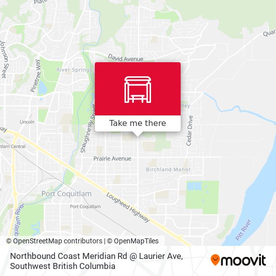 Northbound Coast Meridian Rd @ Laurier Ave map