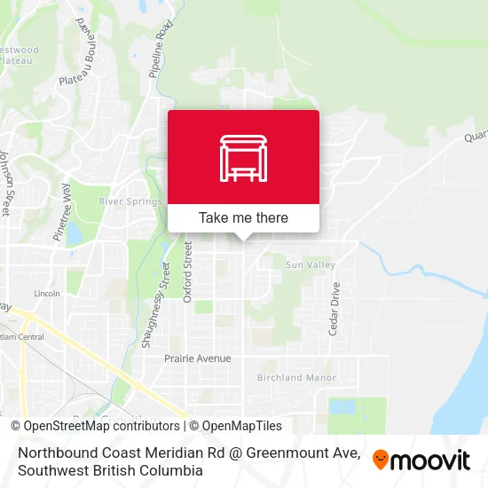 Northbound Coast Meridian Rd @ Greenmount Ave map