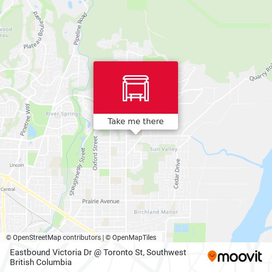 Eastbound Victoria Dr @ Toronto St map