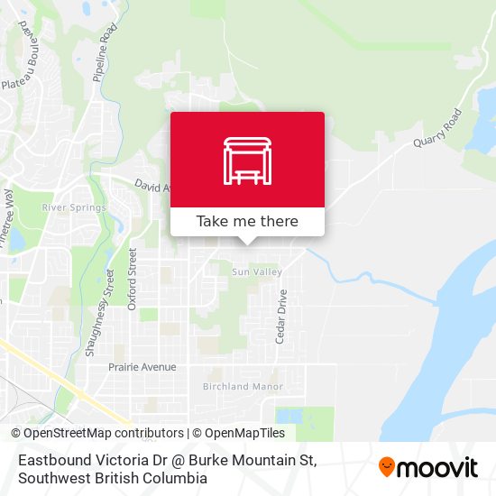 Eastbound Victoria Dr @ Burke Mountain St map