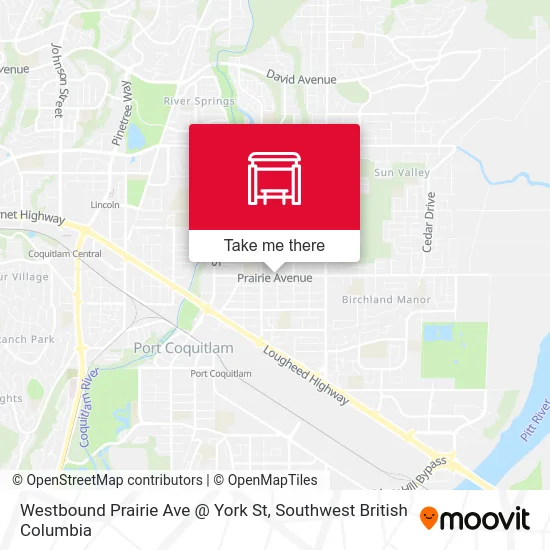 Westbound Prairie Ave @ York St map