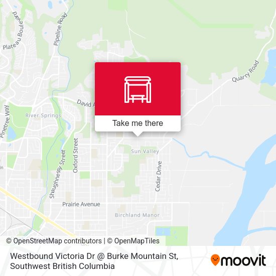 Westbound Victoria Dr @ Burke Mountain St map