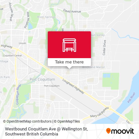 Westbound Coquitlam Ave @ Wellington St map
