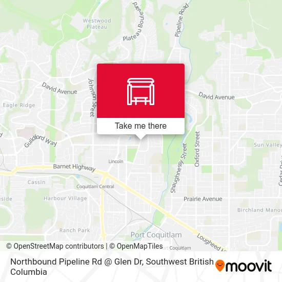 Northbound Pipeline Rd @ Glen Dr map