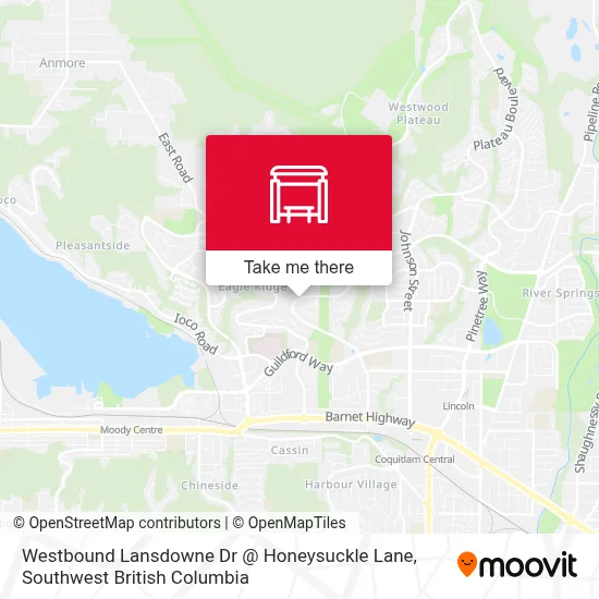 Westbound Lansdowne Dr @ Honeysuckle Lane map