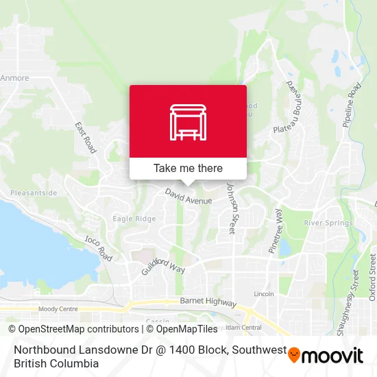 Northbound Lansdowne Dr @ 1400 Block map