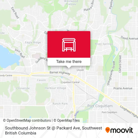 Southbound Johnson St @ Packard Ave map