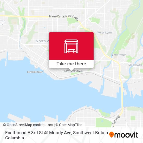Eastbound E 3rd St @ Moody Ave map