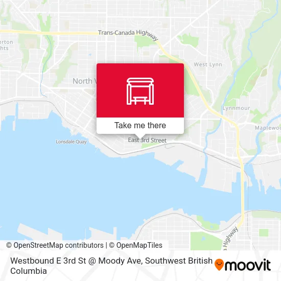 Westbound E 3rd St @ Moody Ave map