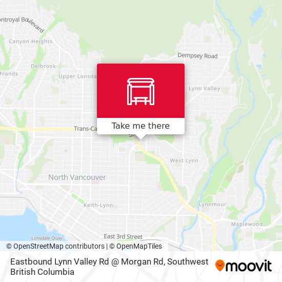 Eastbound Lynn Valley Rd @ Morgan Rd map
