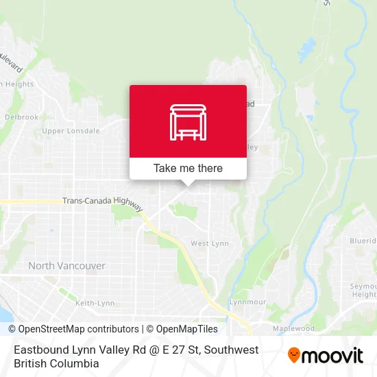 Eastbound Lynn Valley Rd @ E 27 St map