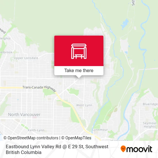 Eastbound Lynn Valley Rd @ E 29 St map