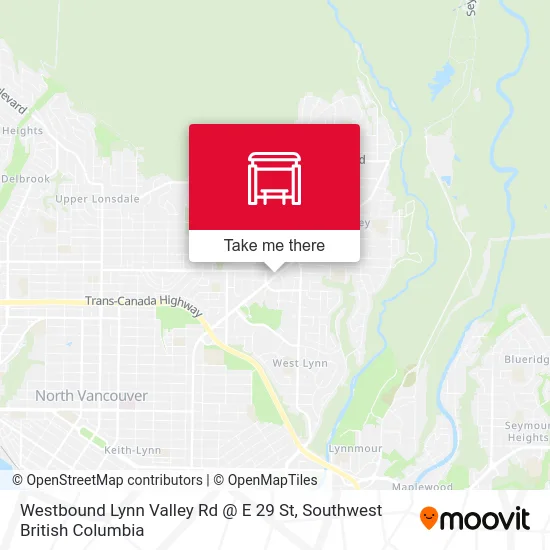 Westbound Lynn Valley Rd @ E 29 St map
