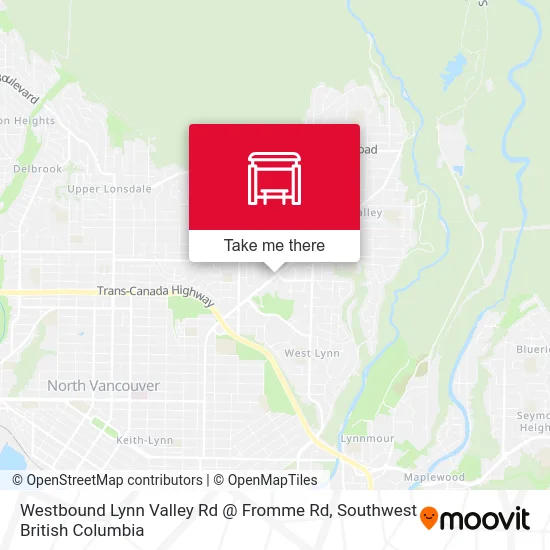 Westbound Lynn Valley Rd @ Fromme Rd map