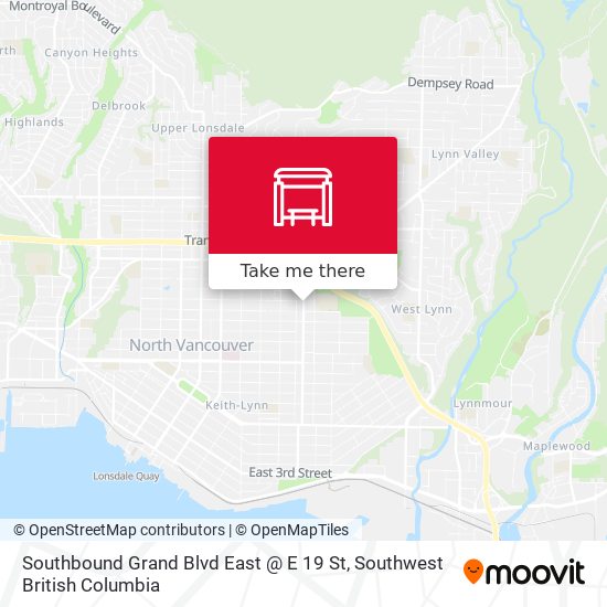 Southbound Grand Blvd East @ E 19 St map