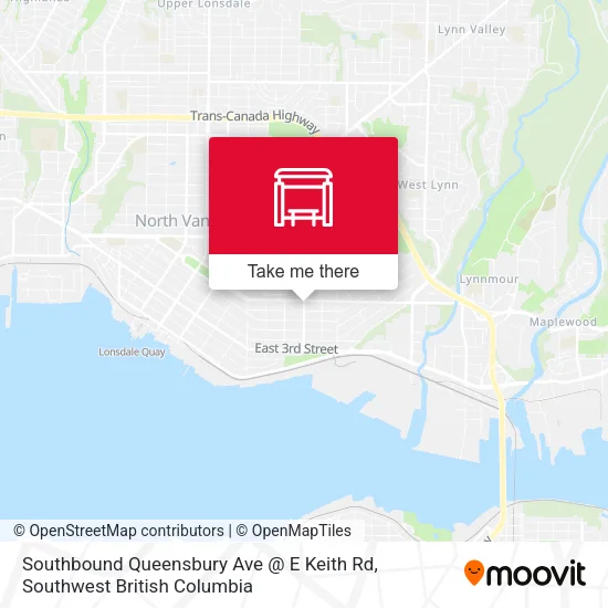 Southbound Queensbury Ave @ E Keith Rd map