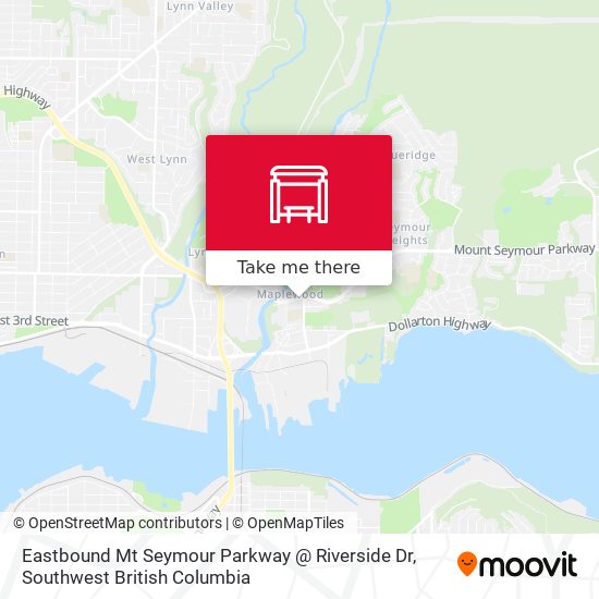 Eastbound Mt Seymour Parkway @ Riverside Dr map
