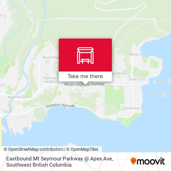 Eastbound Mt Seymour Parkway @ Apex Ave map