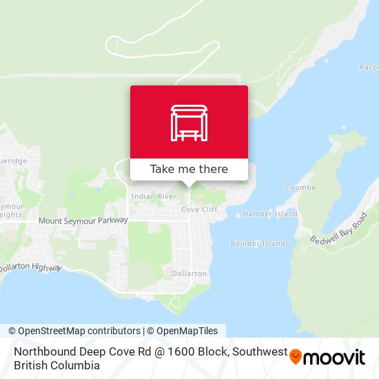 Northbound Deep Cove Rd @ 1600 Block map
