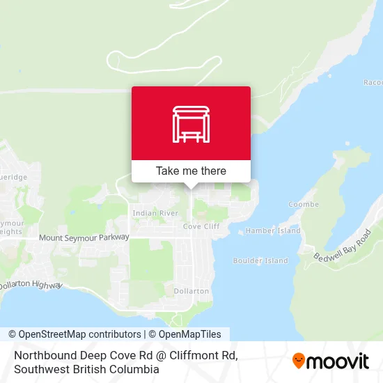 Northbound Deep Cove Rd @ Cliffmont Rd map
