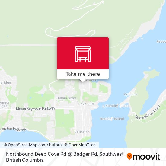 Northbound Deep Cove Rd @ Badger Rd map