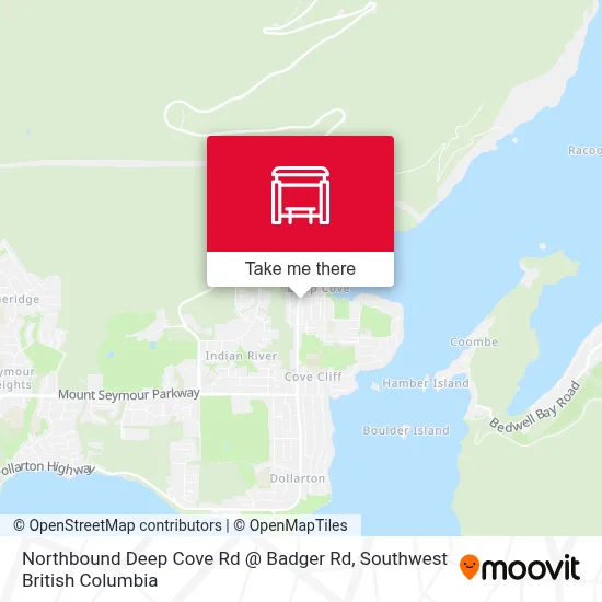 Northbound Deep Cove Rd @ Badger Rd map