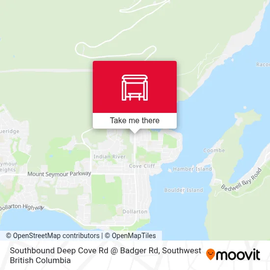 Southbound Deep Cove Rd @ Badger Rd map
