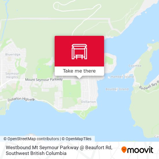 Westbound Mt Seymour Parkway @ Beaufort Rd map