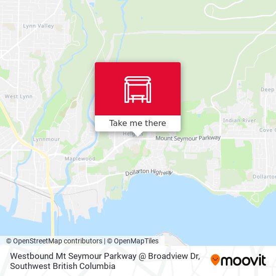 Westbound Mt Seymour Parkway @ Broadview Dr map