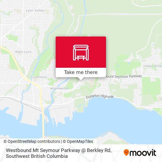 Westbound Mt Seymour Parkway @ Berkley Rd map