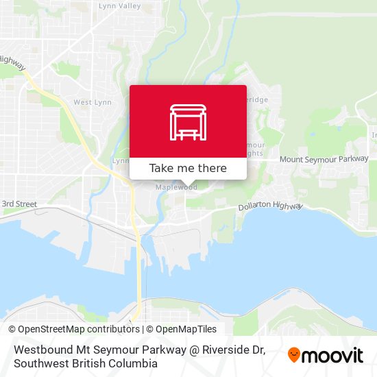 Westbound Mt Seymour Parkway @ Riverside Dr map