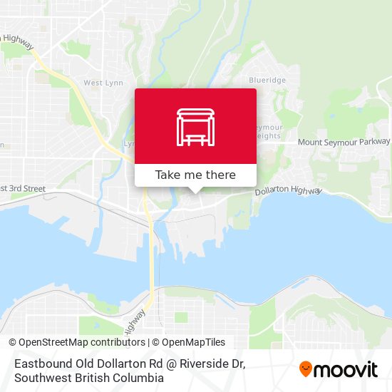 Eastbound Old Dollarton Rd @ Riverside Dr map