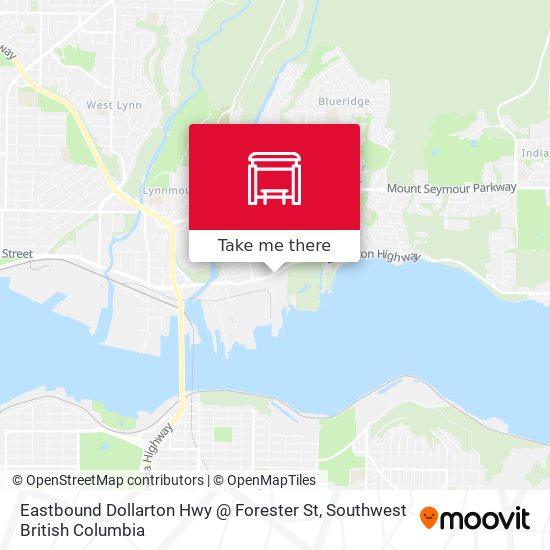 Eastbound Dollarton Hwy @ Forester St map