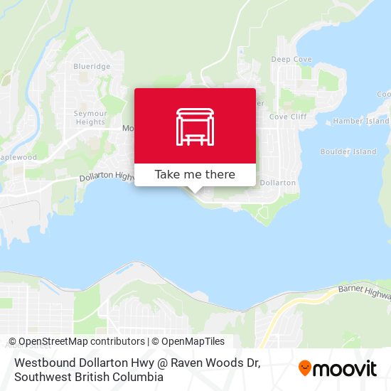Westbound Dollarton Hwy @ Raven Woods Dr map