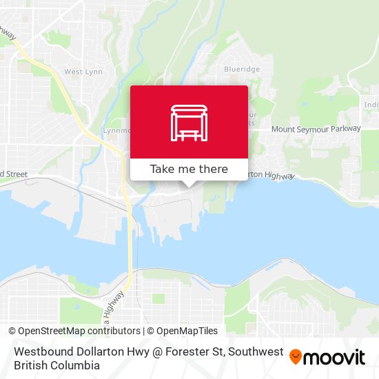 Westbound Dollarton Hwy @ Forester St map