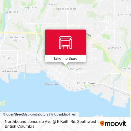 Northbound Lonsdale Ave @ E Keith Rd map