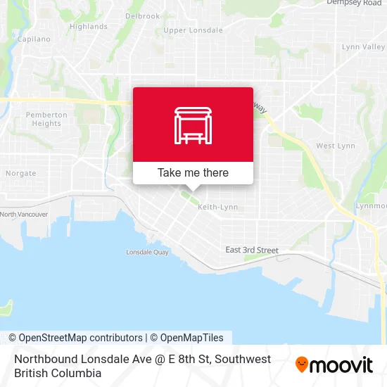 Northbound Lonsdale Ave @ E 8th St map