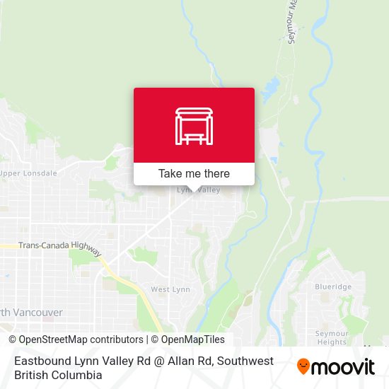 Eastbound Lynn Valley Rd @ Allan Rd map