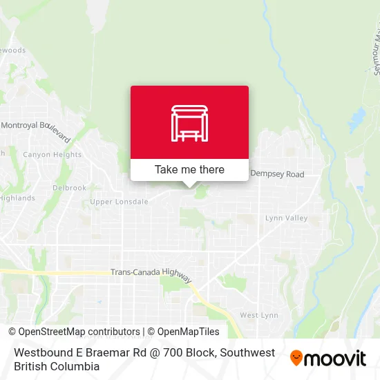 Westbound E Braemar Rd @ 700 Block map