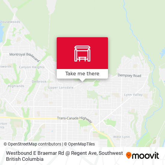 Westbound E Braemar Rd @ Regent Ave map