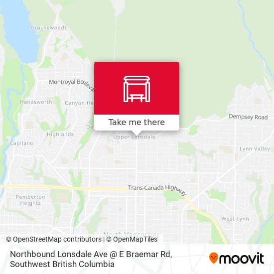 Northbound Lonsdale Ave @ E Braemar Rd map