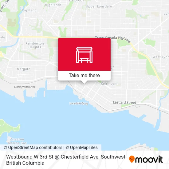 Westbound W 3rd St @ Chesterfield Ave map