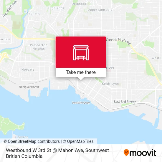 Westbound W 3rd St @ Mahon Ave map