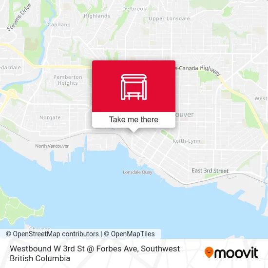Westbound W 3rd St @ Forbes Ave map