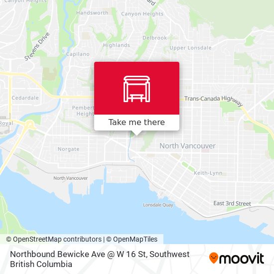 Northbound Bewicke Ave @ W 16 St map