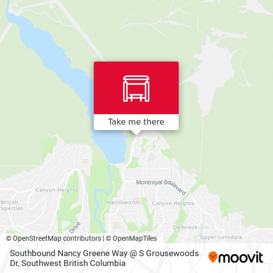 Southbound Nancy Greene Way @ S Grousewoods Dr map