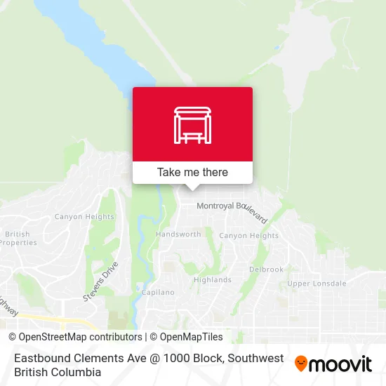 Eastbound Clements Ave @ 1000 Block map