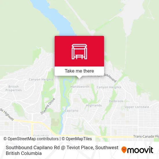 Southbound Capilano Rd @ Teviot Place map