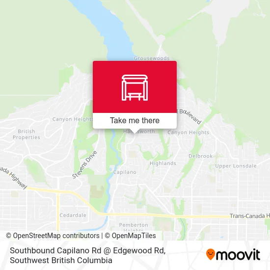 Southbound Capilano Rd @ Edgewood Rd map