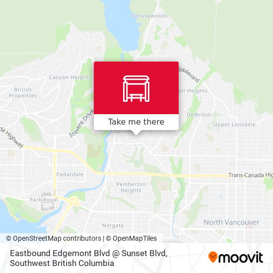 Eastbound Edgemont Blvd @ Sunset Blvd map